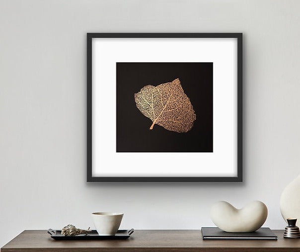 'Skeleton Leaf I' - Copper on Black
