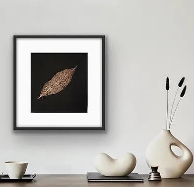 'Skeleton Leaf IV' - Copper on Black