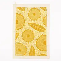 Sunflower Leaf Tea Towel - Yellow
