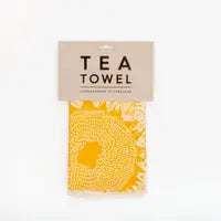 Sunflower Leaf Tea Towel - Yellow