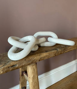 Wood Chain Ornament - White Wash (54.5cm x 9.8cm)