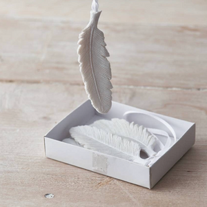 White Feather Hangers - set of 4